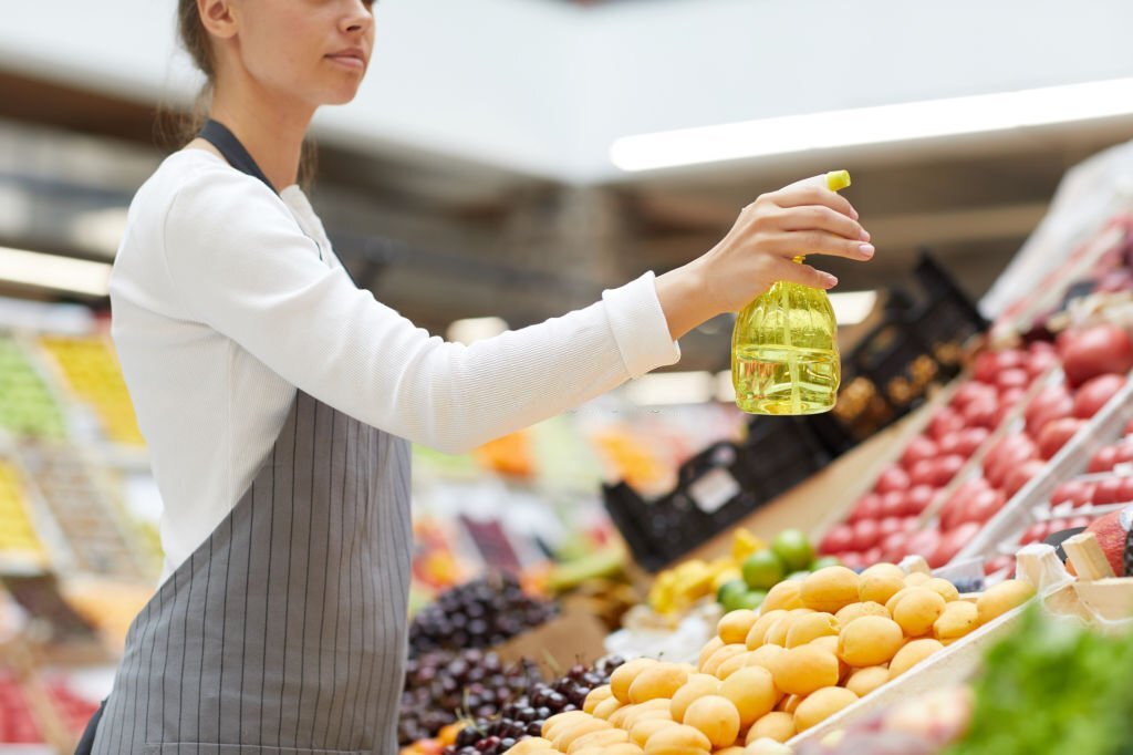 Spraying on fruits and vegetables